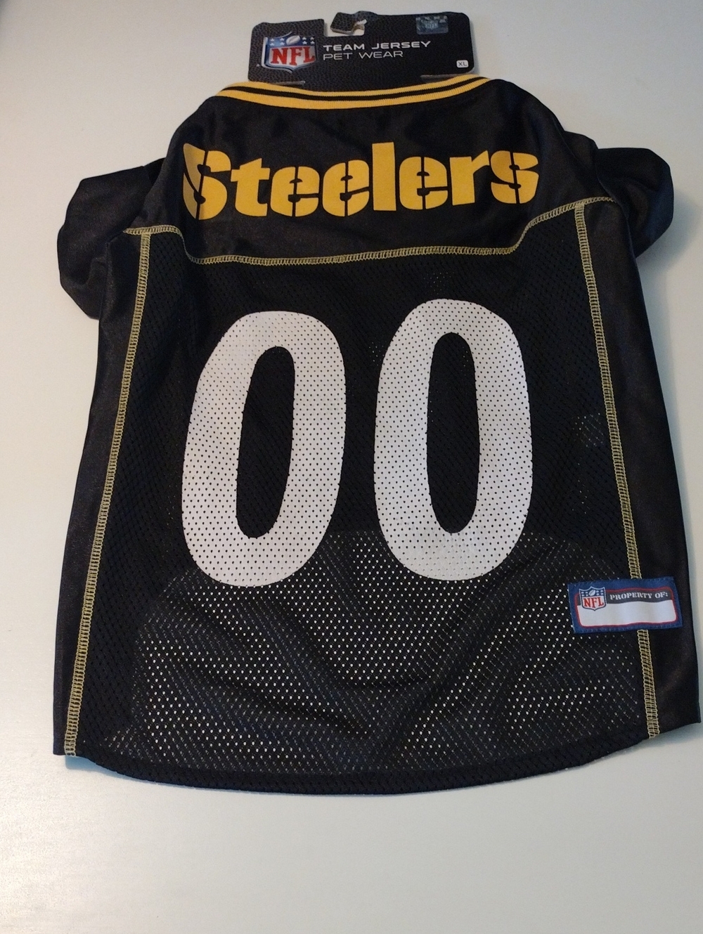 NFL Pet Pittsburgh Steelers Black and Gold Short Sleeve Jersey